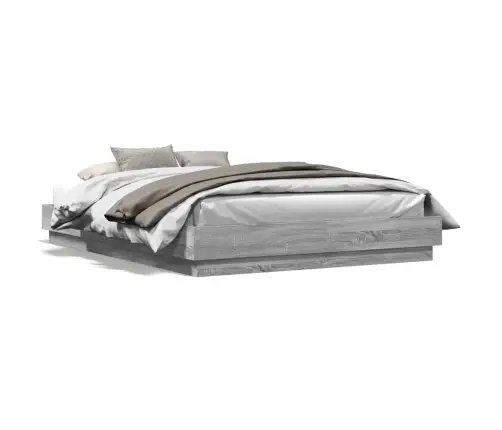 Gultas Rāmis, Pelēka Ozolkoka, 150X200 Cm, Inženierijas Koks Vidaxl