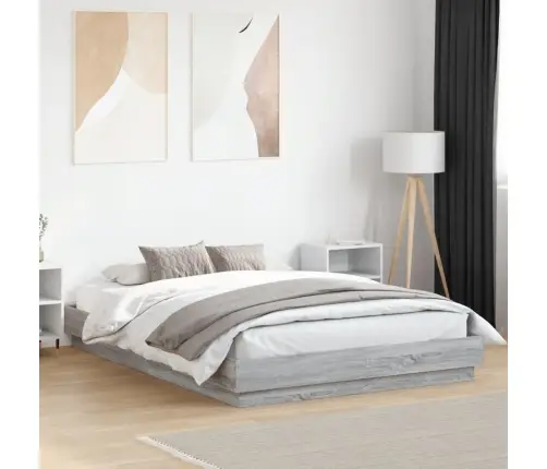 Lovos Rėmas, Pilkos Ąžuolo Spalvos, 140X200cm Apdirbta Mediena