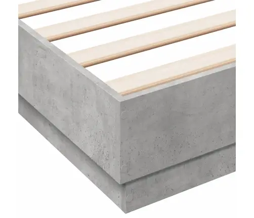 Gultas Rāmis, Betona Pelēks, 140X190 Cm, Inženierijas Koks Vidaxl