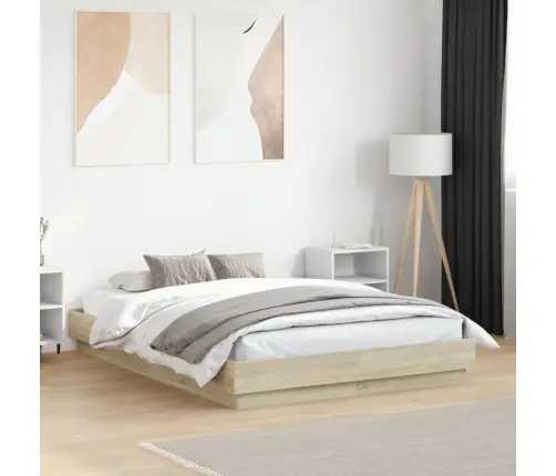 Voodiraam, Sonoma Tamm, 135X190 cm Tehispuit