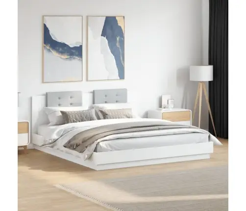 Lovos Rėmas Su Galvūgaliu, Baltas, 200X200cm Apdirbta Mediena