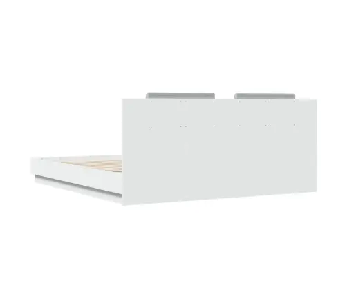 Gultas Rāmis Ar Galvgali, Balts, 160X200 Cm, Inženierijas Koks Vidaxl