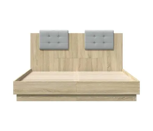 Gultas Rāmis Ar Galvgali, Ozolkoka Krāsā, 140X200 Cm Vidaxl