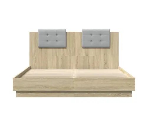 Voodiraam Peatsiga, Sonoma Tamm, 120 X 200 cm Tehispuit