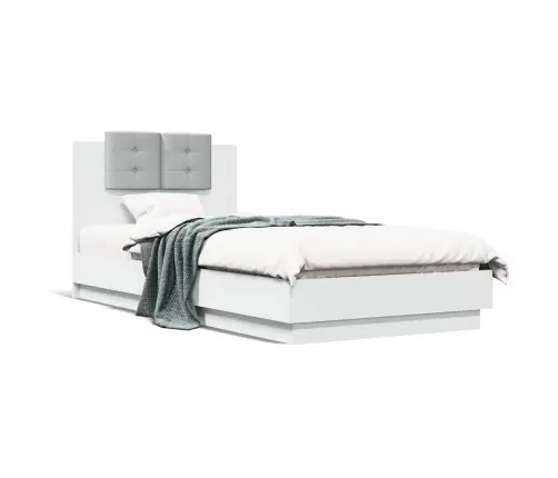 Lovos Rėmas Su Galvūgaliu, Baltas, 90X200cm Apdirbta Mediena