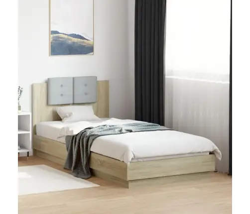 Voodiraam Peatsiga, Sonoma Tamm, 90 X 200 cm Tehispuit