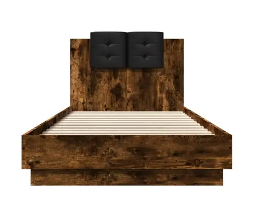 Voodiraam Peatsiga, Suitsutatud Tamm, 90 X 200 cm Tehispuit