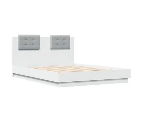 Gultas Rāmis Ar Galvgali, Balts, 120X190 Cm, Inženierijas Koks Vidaxl