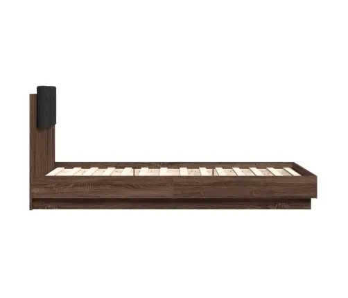 Gultas Rāmis Ar Galvgali, Brūns, 90X190 Cm, Inženierijas Koks Vidaxl