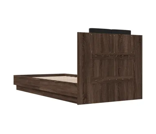 Gultas Rāmis Ar Galvgali, Brūns, 90X190 Cm, Inženierijas Koks Vidaxl