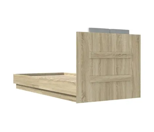 Voodiraam Peatsiga, Sonoma Tamm, 75X190 cm Tehispuit