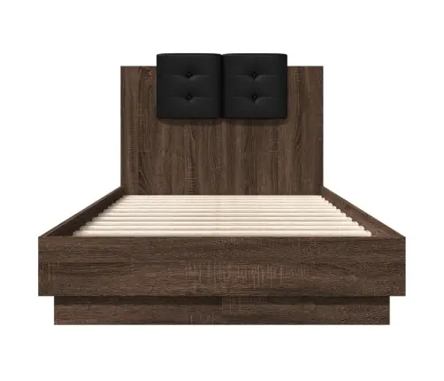 Gultas Rāmis Ar Galvgali, Brūns, 75X190 Cm, Inženierijas Koks Vidaxl