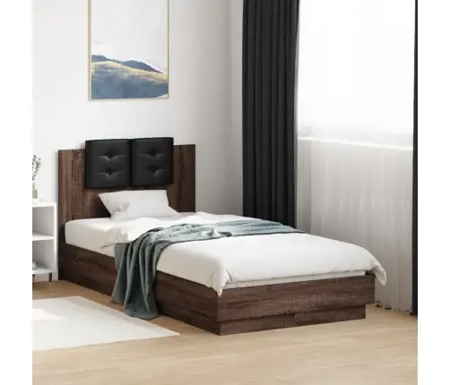 Gultas Rāmis Ar Galvgali, Brūns, 75X190 Cm, Inženierijas Koks Vidaxl