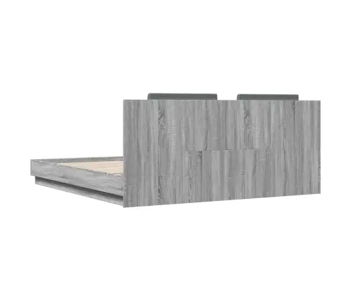 Lovos Rėmas Su Galvūgaliu Ir Led, Pilkas Ąžuolo, 200X200Cm