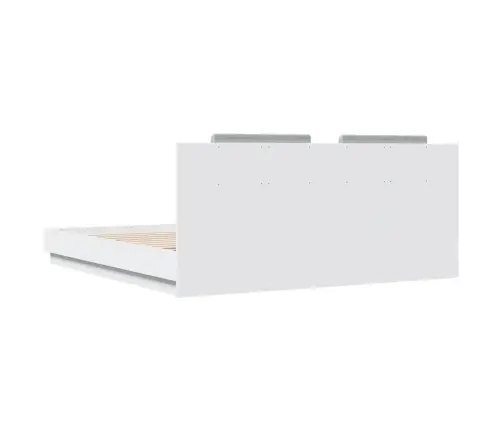 Gultas Rāmis Ar Galvgali Un Led, Balts, 180X200 Cm Vidaxl