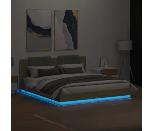 Lovos Rėmas Su Galvūgaliu Ir Led, Ąžuolo Spalvos, 180X200Cm