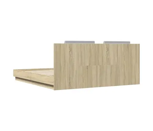 Lovos Rėmas Su Galvūgaliu Ir Led, Ąžuolo Spalvos, 180X200Cm