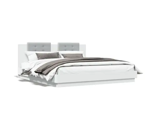 Lovos Rėmas Su Galvūgaliu Ir Led, Baltos Spalvos, 160X200Cm