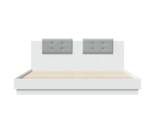 Lovos Rėmas Su Galvūgaliu Ir Led, Baltos Spalvos, 160X200Cm