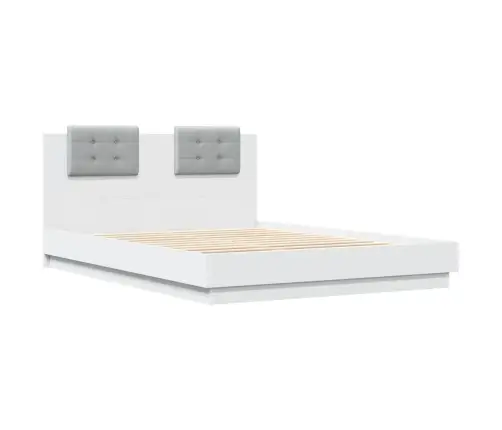 Voodiraam Lediga Ilma Madratsita Valge Kunstnahast 140 X 200 Cm