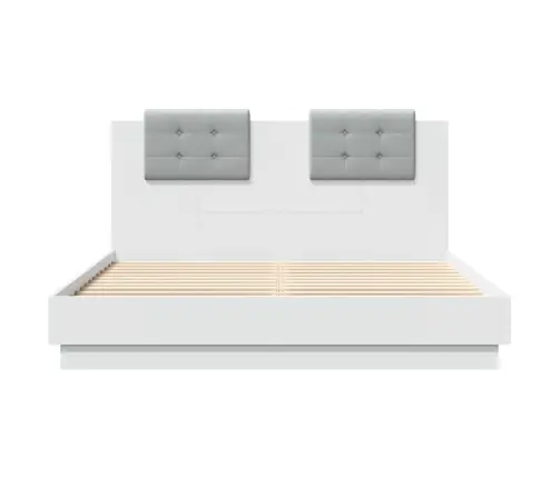 Voodiraam Lediga Ilma Madratsita Valge Kunstnahast 140 X 200 Cm