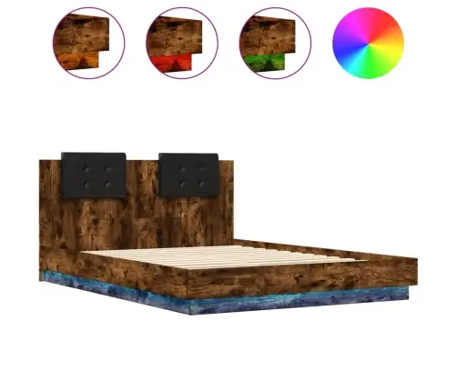 Lovos Rėmas Su Galvūgaliu Ir Led, Dūminio Ąžuolo, 140X200Cm