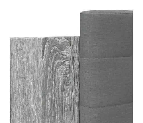 Gultas Rāmis Ar Galvgali Un Led, Pelēka Ozola, 120X200 Cm Vidaxl