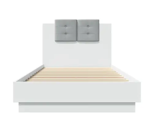 Gultas Rāmis Ar Galvgali Un Led, Balts, 100X200 Cm Vidaxl