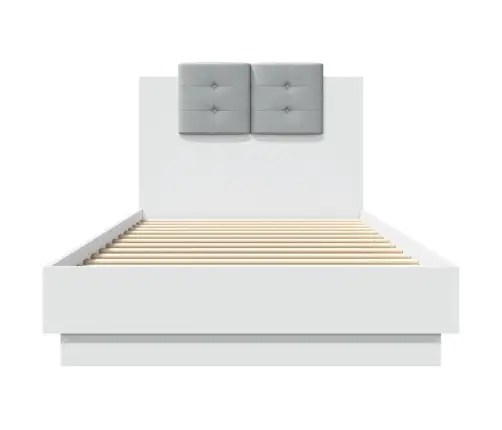 Gultas Rāmis Ar Galvgali Un Led, Balts, 90X200 Cm Vidaxl