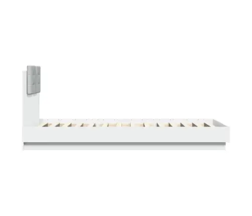 Gultas Rāmis Ar Galvgali Un Led, Balts, 90X200 Cm Vidaxl