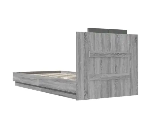 Voodiraam Peatsi Ja Led-Tuledega, Hall Sonoma Tamm, 90 X 200 Cm