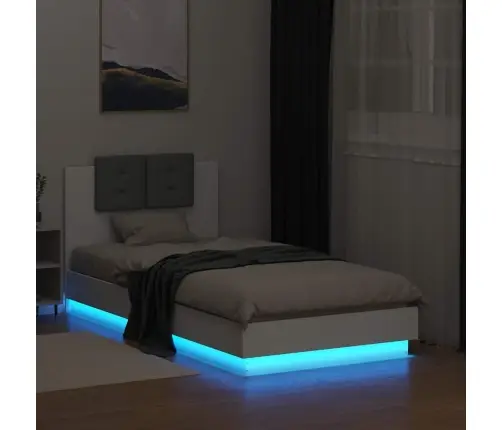 Lovos Rėmas Su Galvūgaliu Ir Led Lemputėmis, Baltas, 75X190Cm