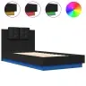 Gultas Rāmis Ar Galvgali Un Led, Melns, 75X190 Cm Vidaxl
