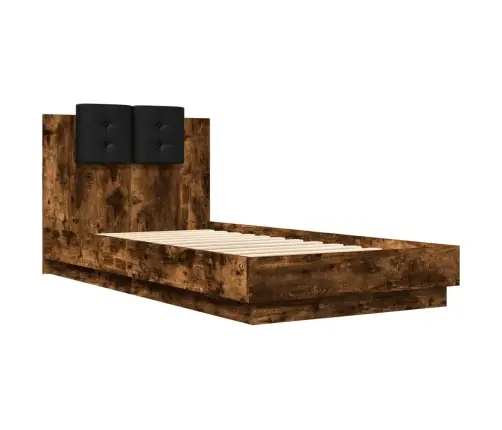 Lovos Rėmas Su Galvūgaliu Ir Led Lemputėmis, Dūminis, 75X190Cm