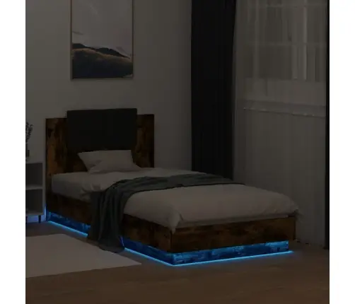 Lovos Rėmas Su Galvūgaliu Ir Led Lemputėmis, Dūminis, 75X190Cm