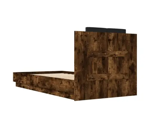 Lovos Rėmas Su Galvūgaliu Ir Led Lemputėmis, Dūminis, 75X190Cm