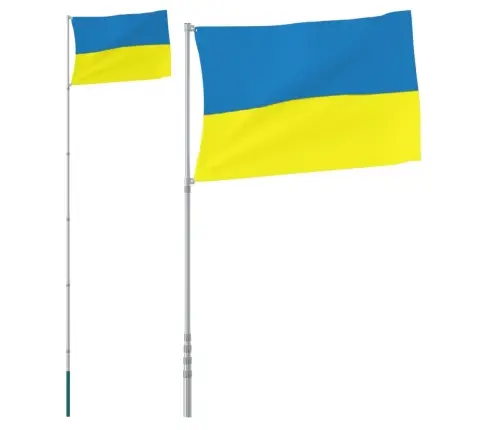 Ukraina Lipp Ja Lipumast, 5,55 M, Alumiinium