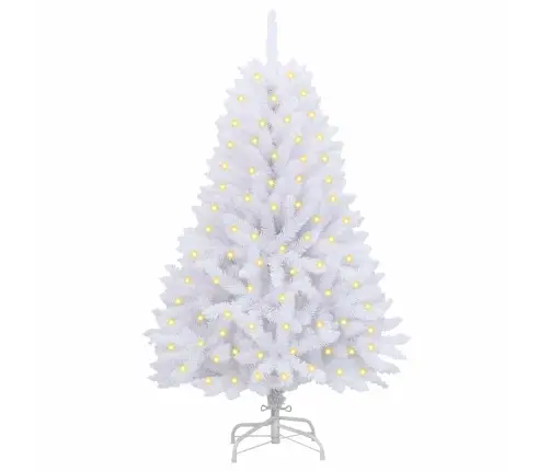 Dirbtinė Kalėdų Eglutė Su 150 Led Balta 120 Cm Pvc Ir Metalas