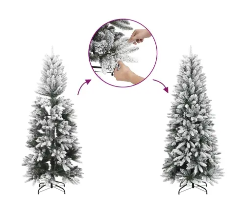 Dirbtinė Kalėdų Eglutė Su 150 Led Balta 120 Cm Pvc Ir Metalas