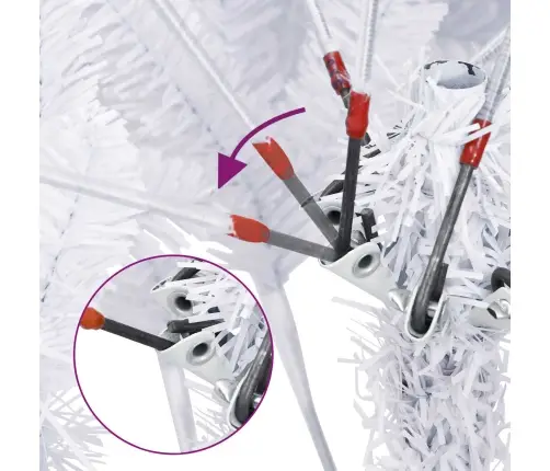 Dirbtinė Kalėdų Eglutė Su 150 Led Balta 120 Cm Pvc Ir Metalas