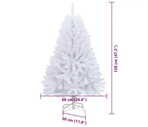 Dirbtinė Kalėdų Eglutė Su 150 Led Balta 120 Cm Pvc Ir Metalas