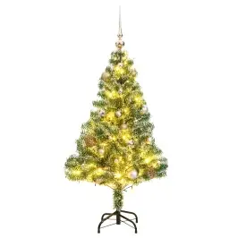 Kunstkuusk, 150 Ledi, Kuulide Ja Lumiste Okstega, 120 Cm