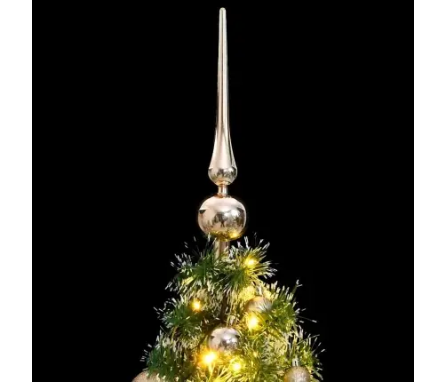 Kunstkuusk, 150 Ledi, Kuulide Ja Lumiste Okstega, 120 Cm