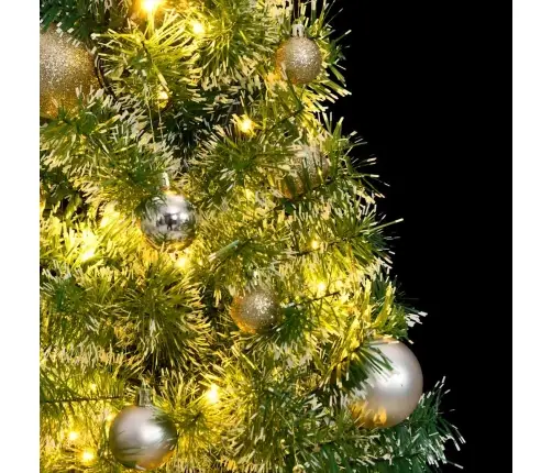 Kunstkuusk, 150 Ledi, Kuulide Ja Lumiste Okstega, 120 Cm