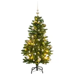 Mākslīgā Ziemassvētku Egle, Bumbiņu Komplekts, 120 Cm, 150 Led Vidaxl