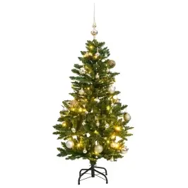 Mākslīgā Ziemassvētku Egle, Bumbiņu Komplekts, 150 Cm, 150 Led Vidaxl