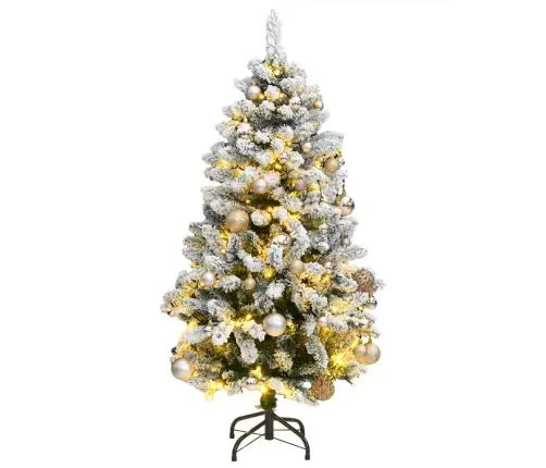 Mākslīgā Ziemassvētku Egle, Bumbiņu Komplekts, 120 Cm, 150 Led Vidaxl