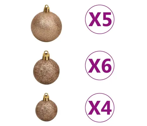 Mākslīgā Ziemassvētku Egle, Bumbiņu Komplekts, 150 Cm, 150 Led Vidaxl