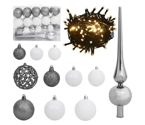 Dirbtinė Kalėdų Eglutė Su 150 Led, Žaisliukais Ir Sniegu, 120Cm