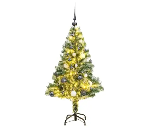 Kunstkuusk, 150 Ledi, Kuulide Ja Lumiste Okstega, 150 Cm